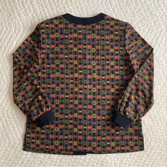Vintage New Brownstone Studio New York Jewel Print Blouse Top - Picture 10 of 16
